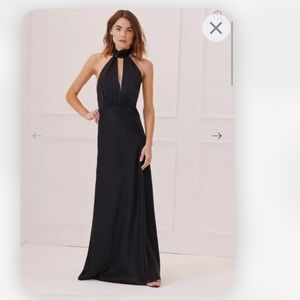Silky Halter Cutout Gown